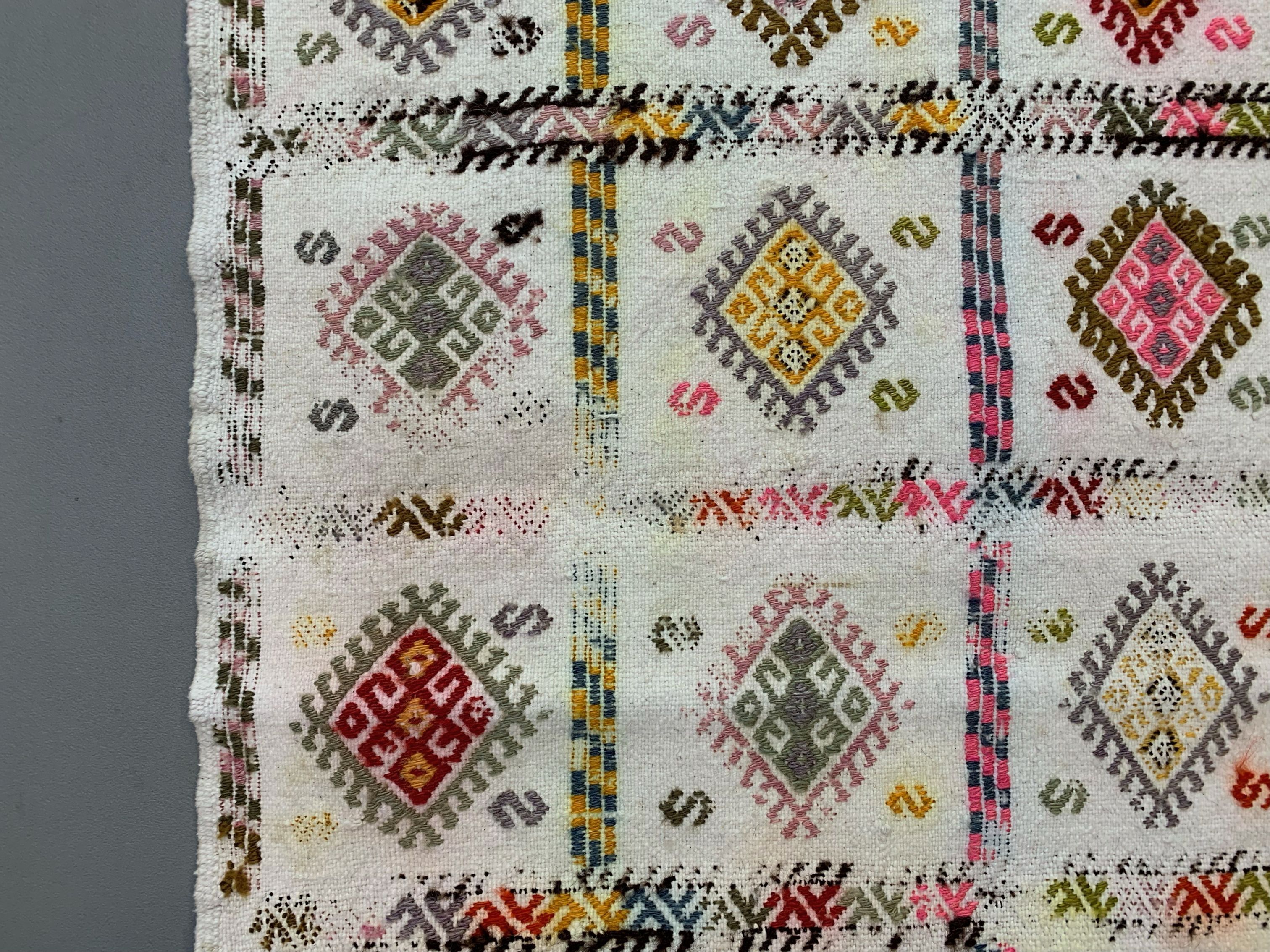 Small Vintage Turkish Kilim Rug 105x70 cm Wool Kelim