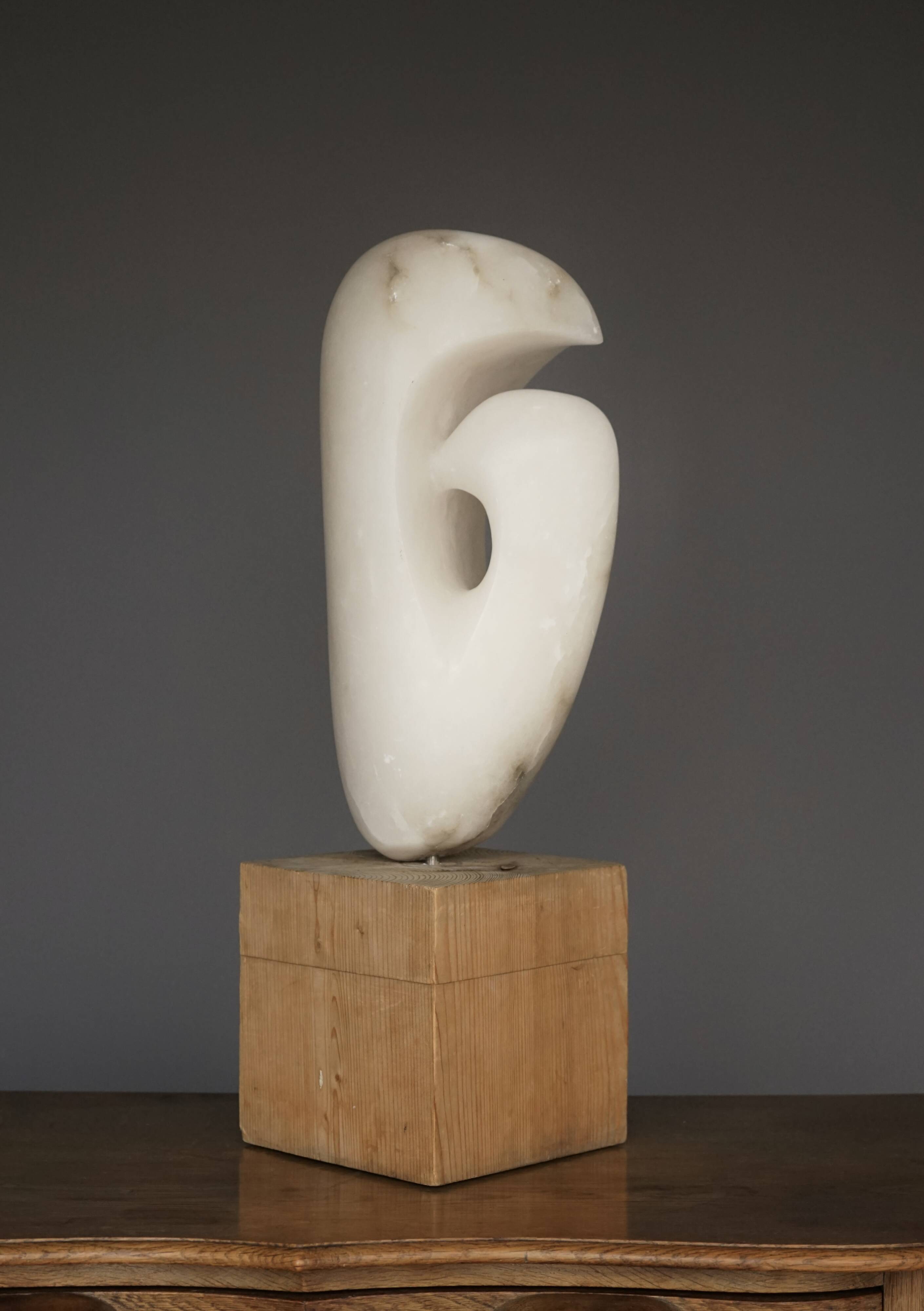 Large Abstract Alabaster Stone Sculpture. 1970s