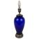 Risler and Carré. Large lamp in blue glass and silver frame, Minerve hallmark