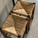 Wood and straw stools