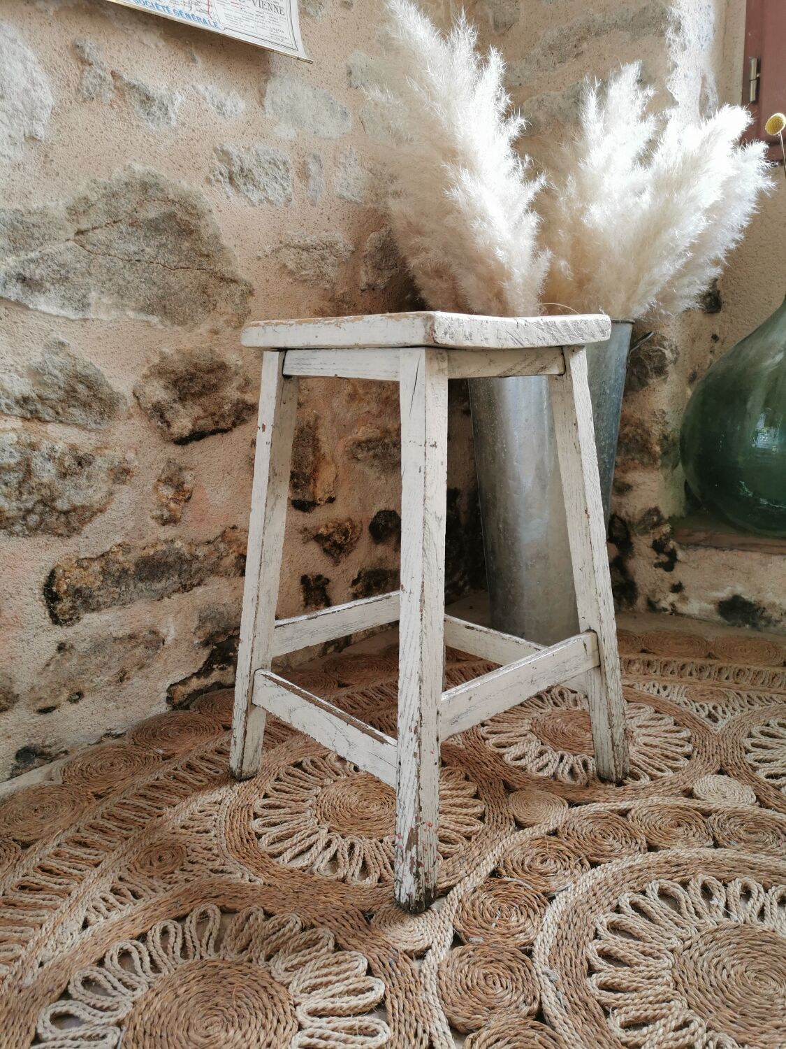 Weathered workshop stool