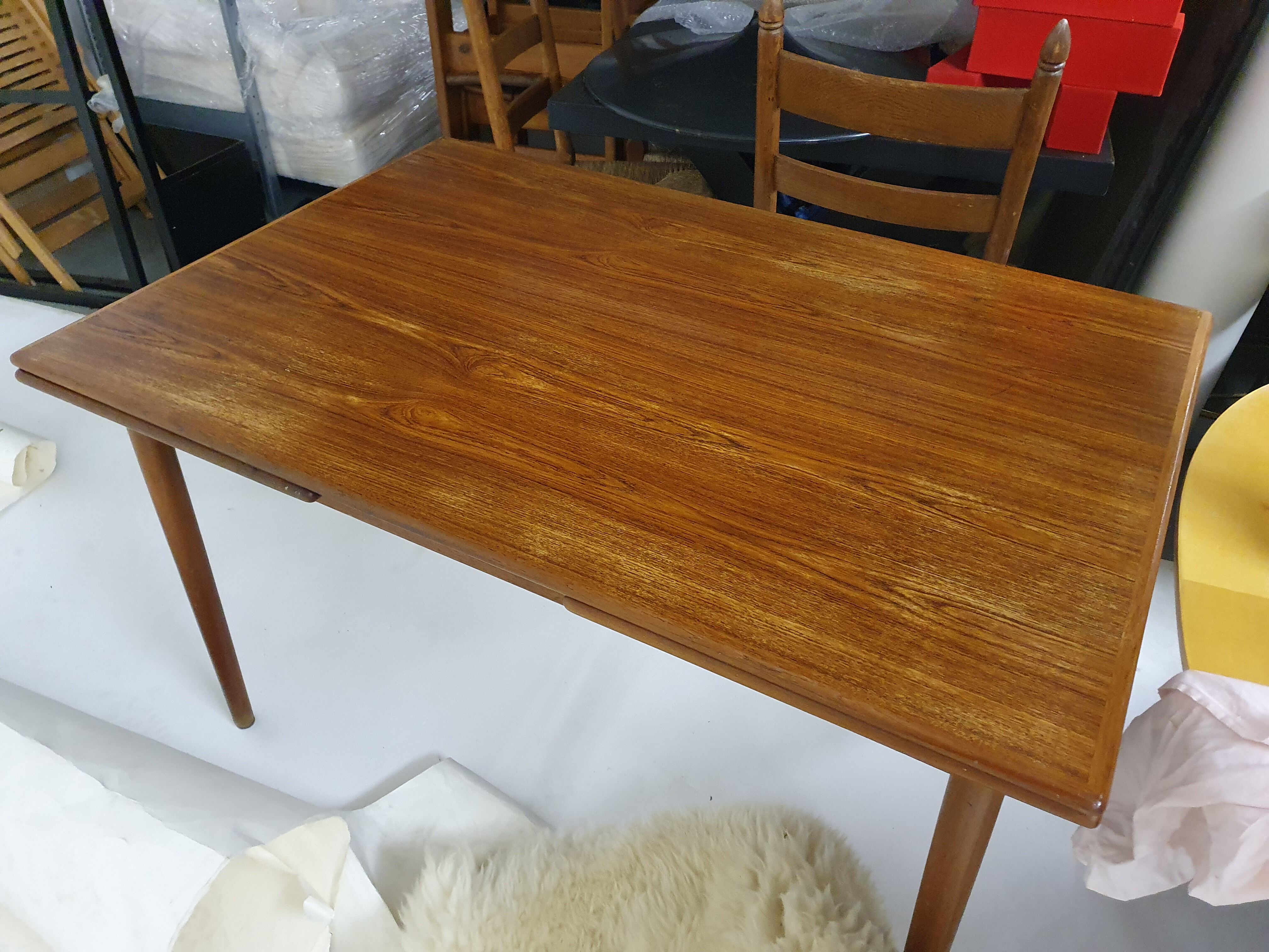 Teak extendable dining table, The Netherlands 1960's