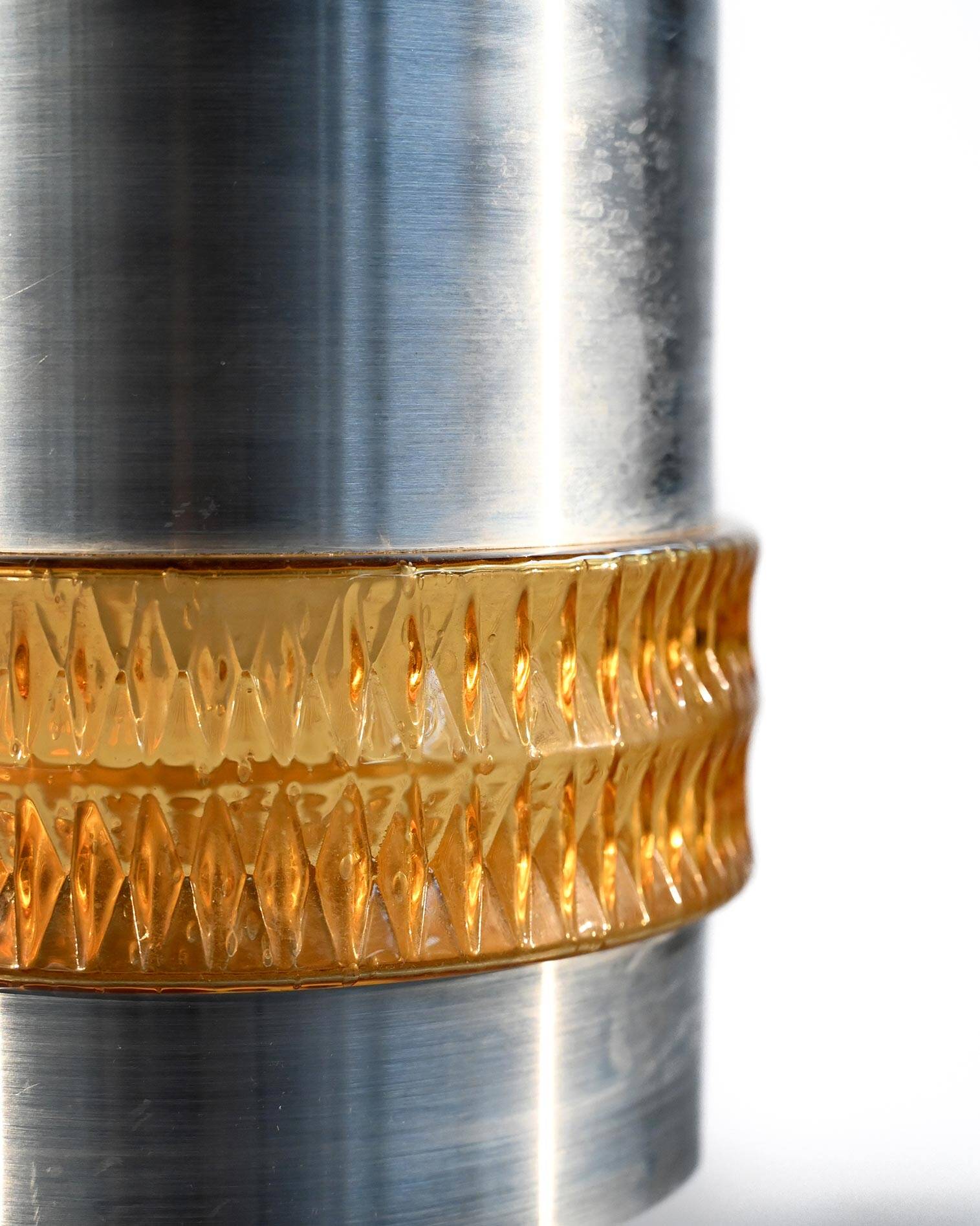 Metal and glass pendant lamp, 1960s