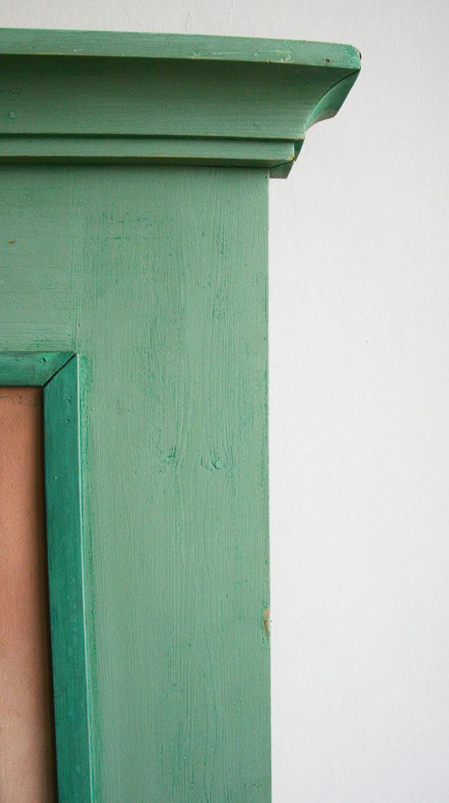 Trumeau vert amande et fleurs