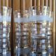 8 granite glasses bordered gold 1950s