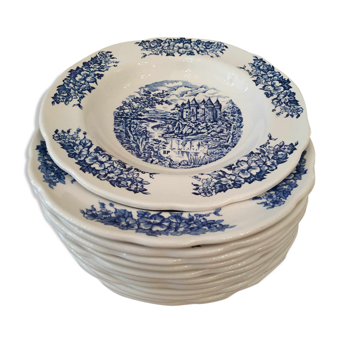 12 english style hollow plates