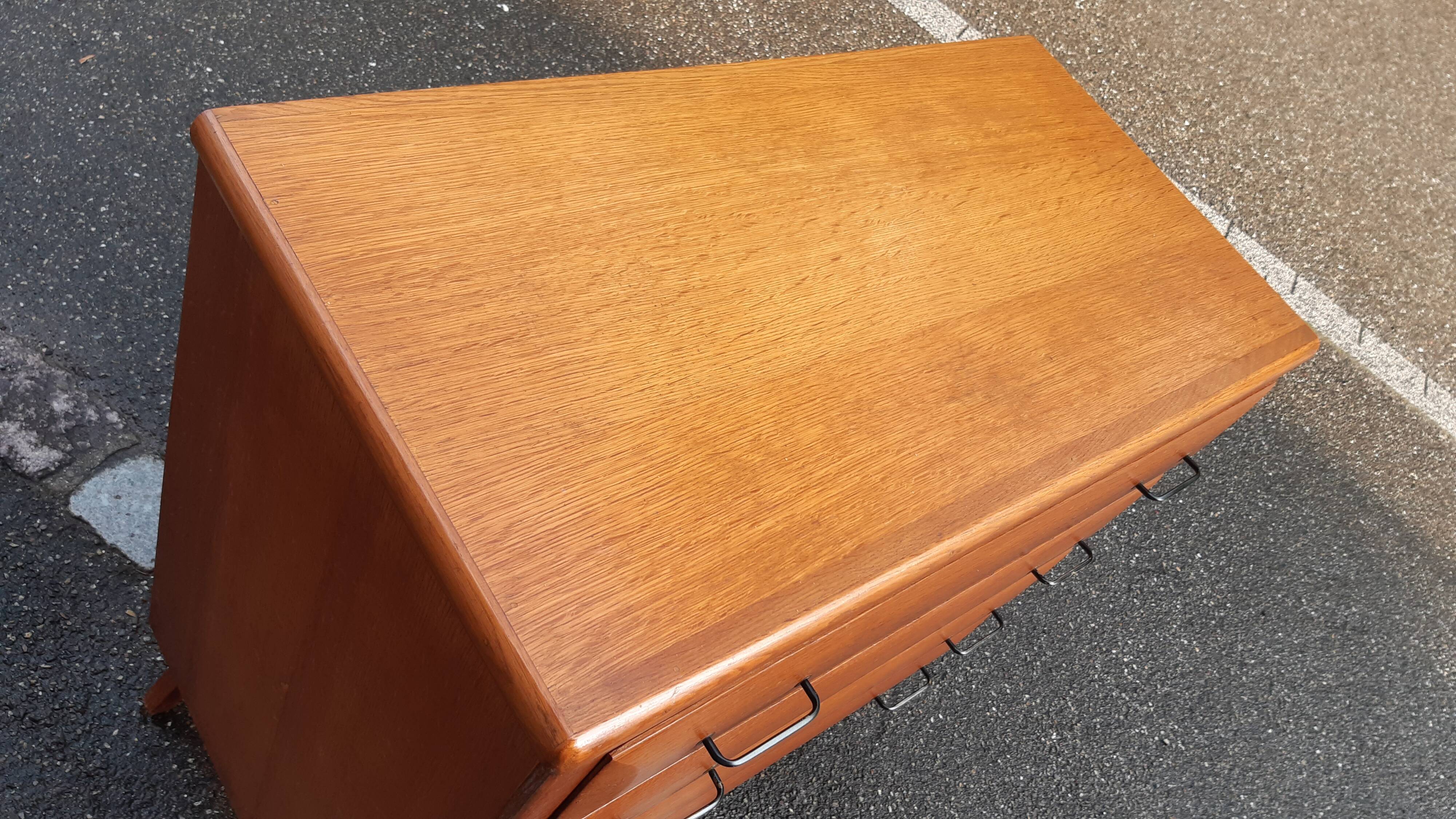 Vintage gilded oak chest of drawers