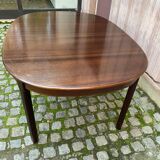 Extendable oval Scandinavian dining table in teak and mahogany, 1950s, 245cm