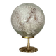 Small handcrafted globe lamp with a cracked finish and a golden brass base.