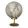 Small handcrafted globe lamp with a cracked finish and a golden brass base.