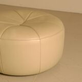 "Pumpkin" armchair set and its cream leather ottoman by Pierre Paulin