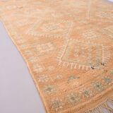 Large Vintage Moroccan Rug 188 x 387 cm - Peach Berber Rug - Handmade Rug