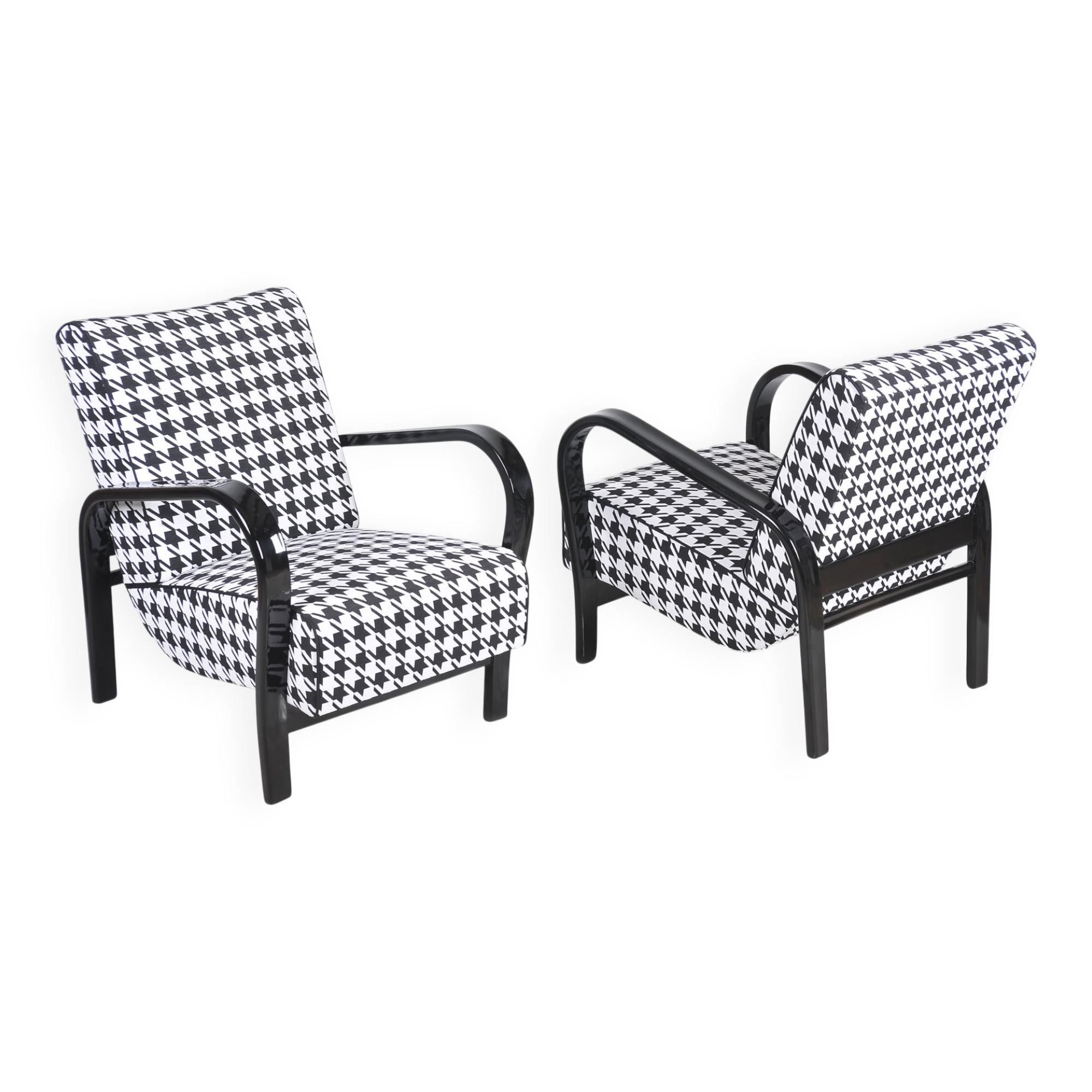 Fauteuils Art Déco par Koželka et Kropáček, tchèque, années 1930, ensemble de 2