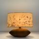 Vintage wooden lamp with dried flower shade