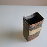 Brutalist stoneware vase by Louis Hudson circa 1950-1970