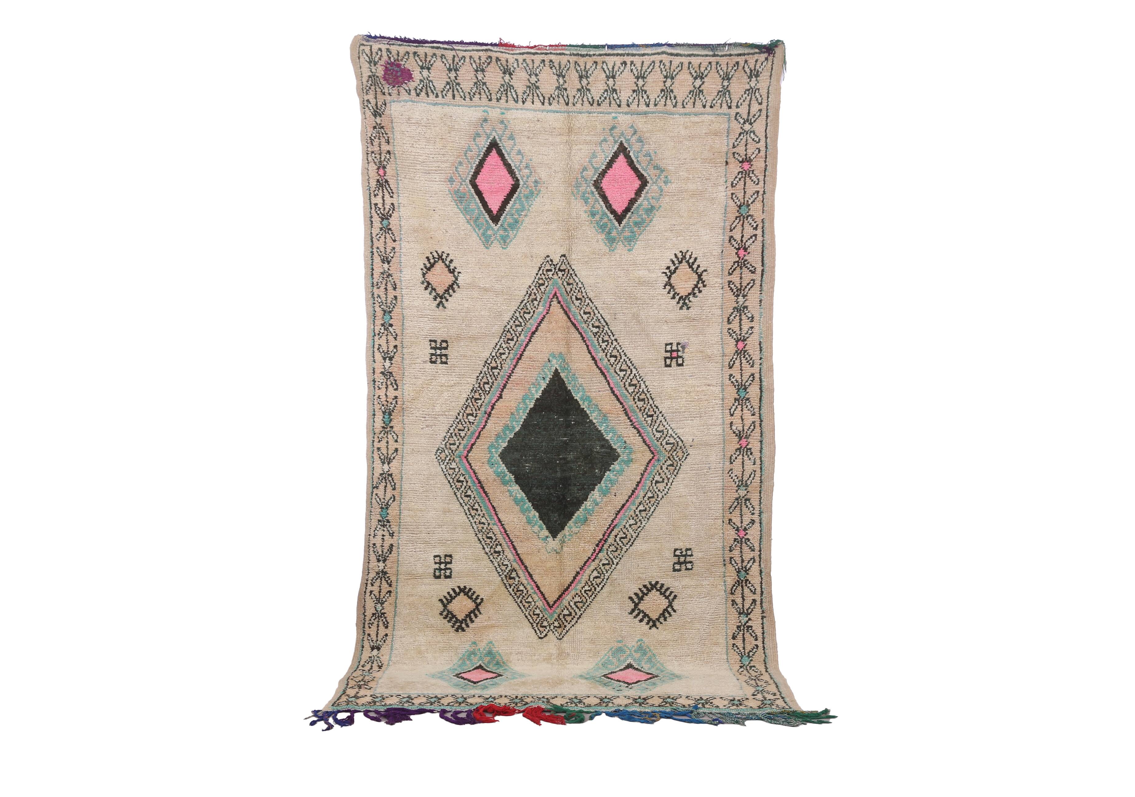 Vintage Moroccan Rug 137 x 266 cm - Berber Rug - Handmade Wool Rug Bohemian