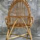 Rattan armchair with armrests - vintage 1960