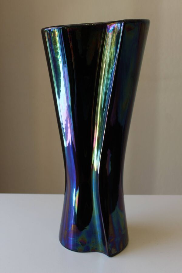 Grand vase irisé Verceram n° 6397 années 60