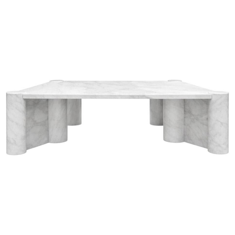 Jumbo Square Coffee Table by Gae Aulenti for Knoll, 1965, White Carrara, Italy