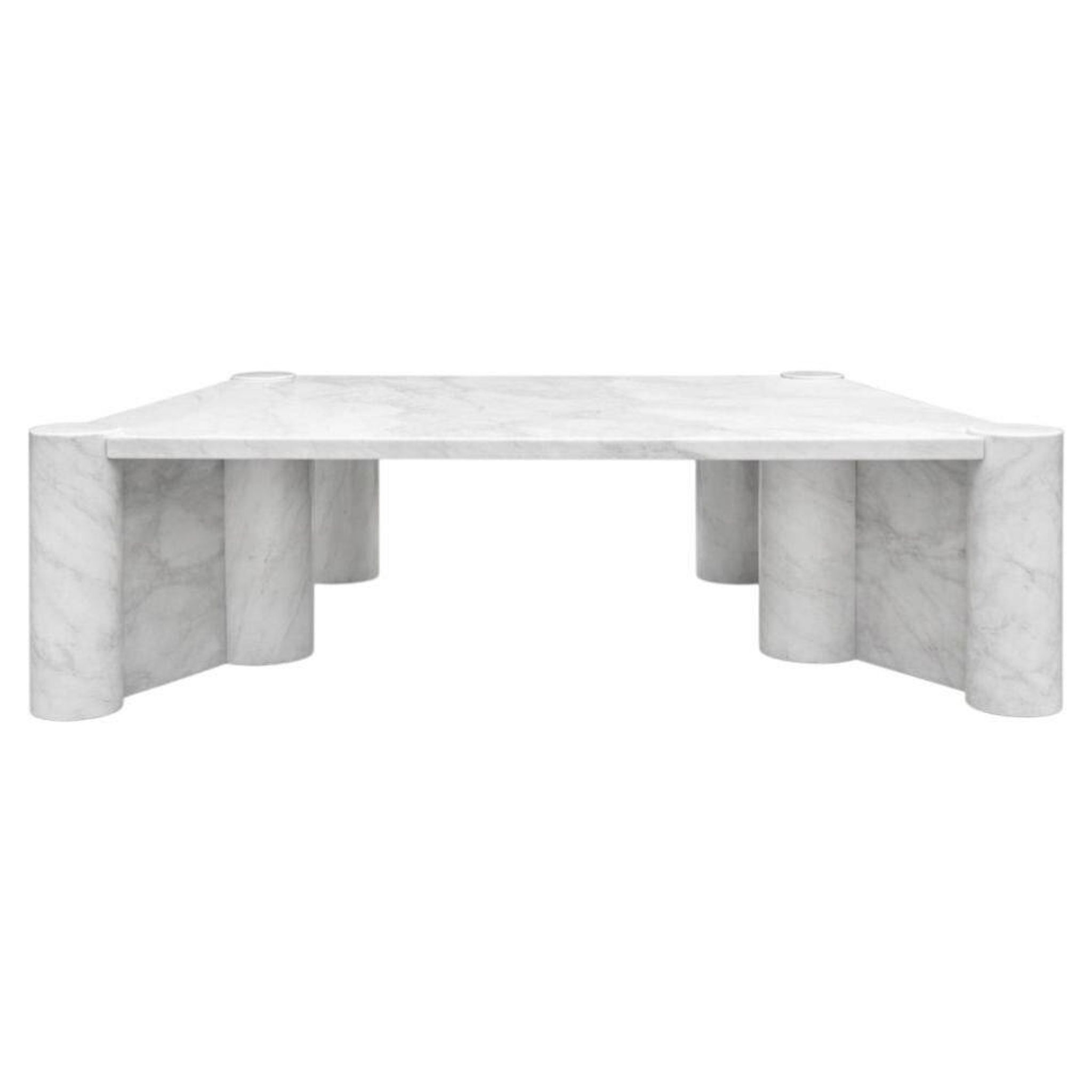 Jumbo Square Coffee Table by Gae Aulenti for Knoll, 1965, White Carrara, Italy