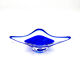 Large Coupe Hospodka Crystal Bohemia Sommerso Cobalt Blue Trim