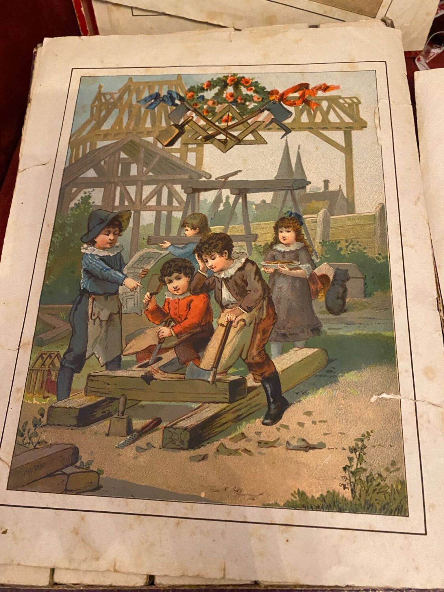 Jeu de cubes en bois xixeme