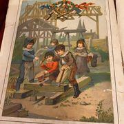 Jeu de cubes en bois xixeme