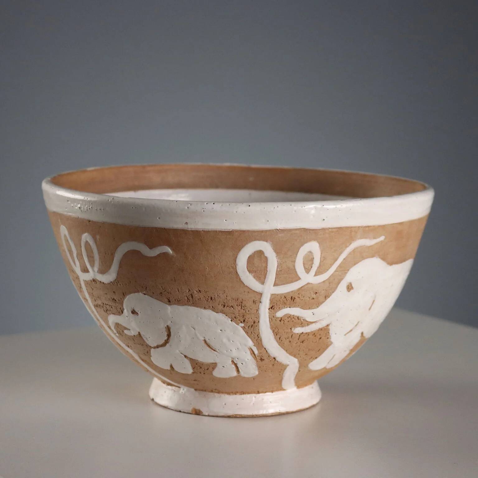 Vintage ceramic bowl with Zaccagnini glazes, Italy, 1940s-1950s.