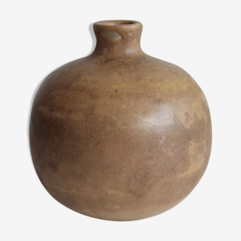 Vase ball in sandstone by Jean Langlade Art Nouveau early 1900 Puisaye school Carriès