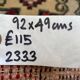 Small Vintage Turkish Rug 92x49 cm, Short Runner, Tribal, Shabby, Mini Carpet