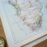 Imprimée en 1885, le sud de l'Afrique.