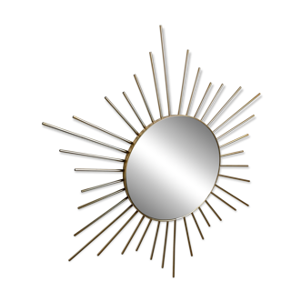 Vintage brass sunburst mirror 1970s