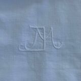 vintage embroidered JM cotton pillowcase