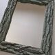 Old mirror, wooden bark frame with rustic patina, 65 cm by 50 cm
