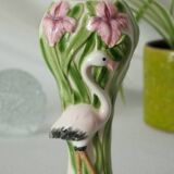Massier style pink flamingo nature slip vase