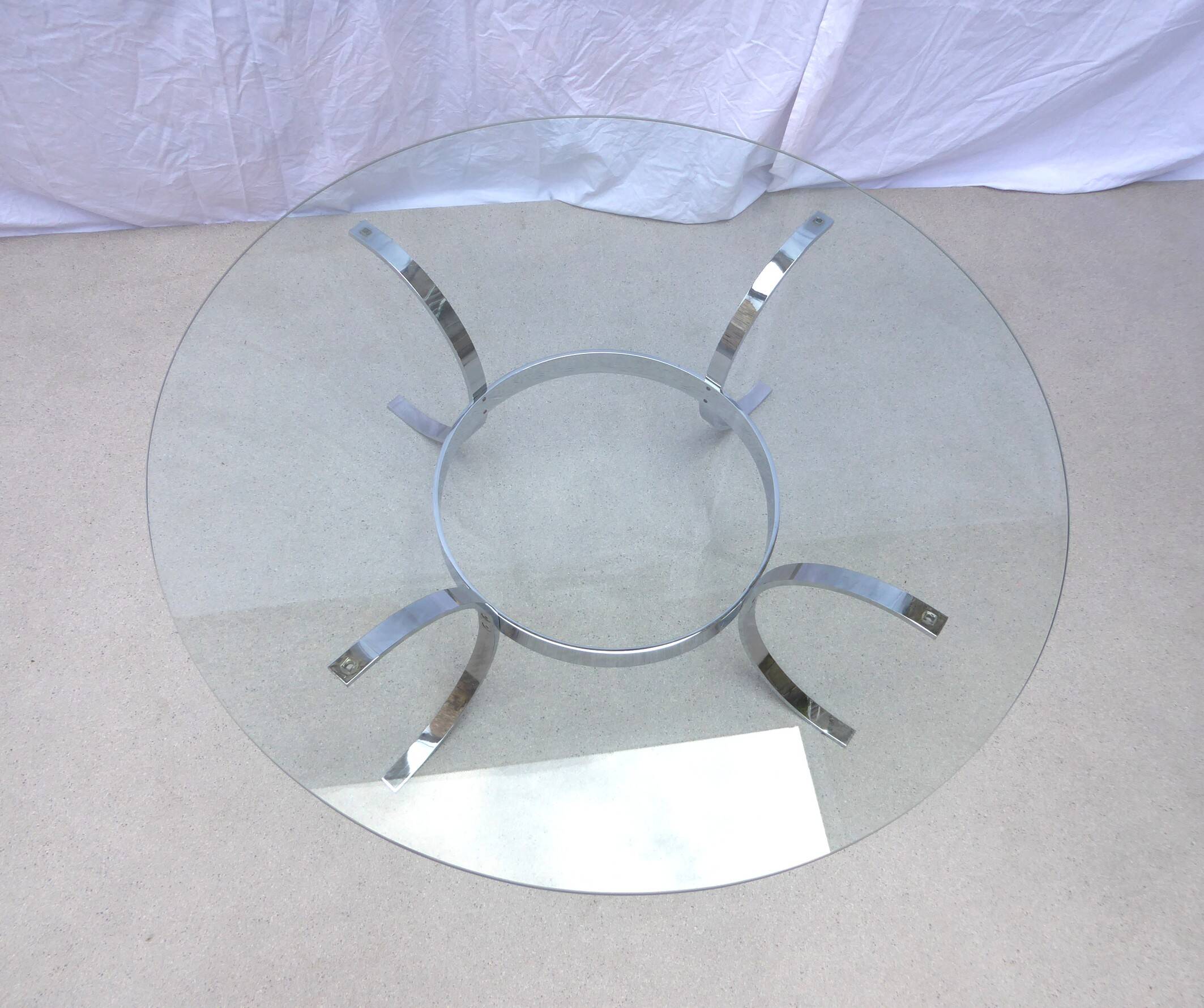 Table de salon verre et chrome