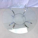 Table de salon verre et chrome