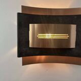 Pair of vintage wall lights, matte black metal and copper, Netherlands 1960