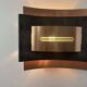Pair of vintage wall lights, matte black metal and copper, Netherlands 1960