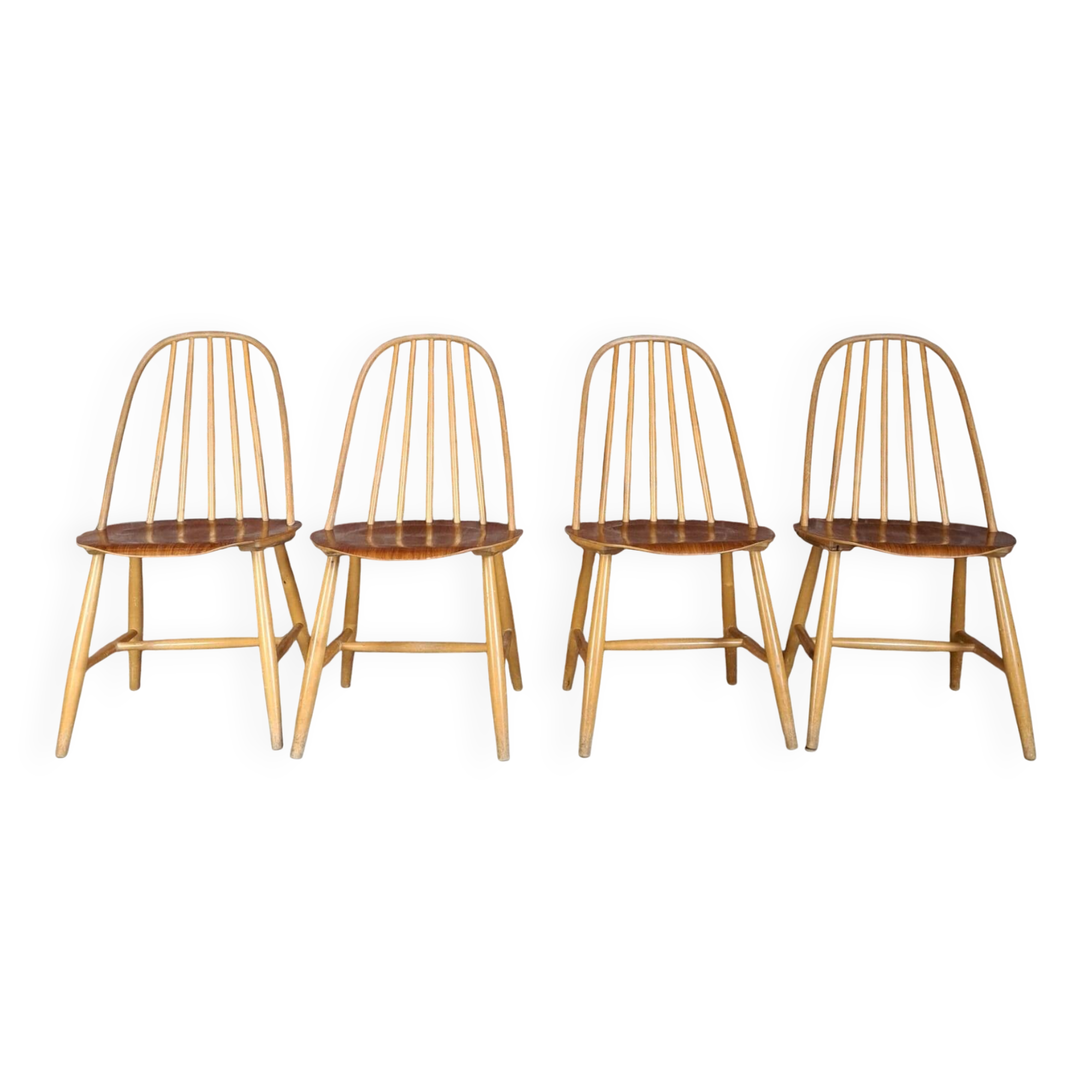 Ensemble de chaises en bois, Suède 1960