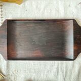 Vintage ceramic snail shells Made in France and Scandinavian style mahogany tray