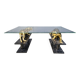 Brass and marble jaguar coffee table, 1970s