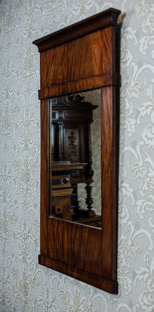 19th-Century Biedermeier Pier Glass in Dark Brown Mahogany Frame, 1890s