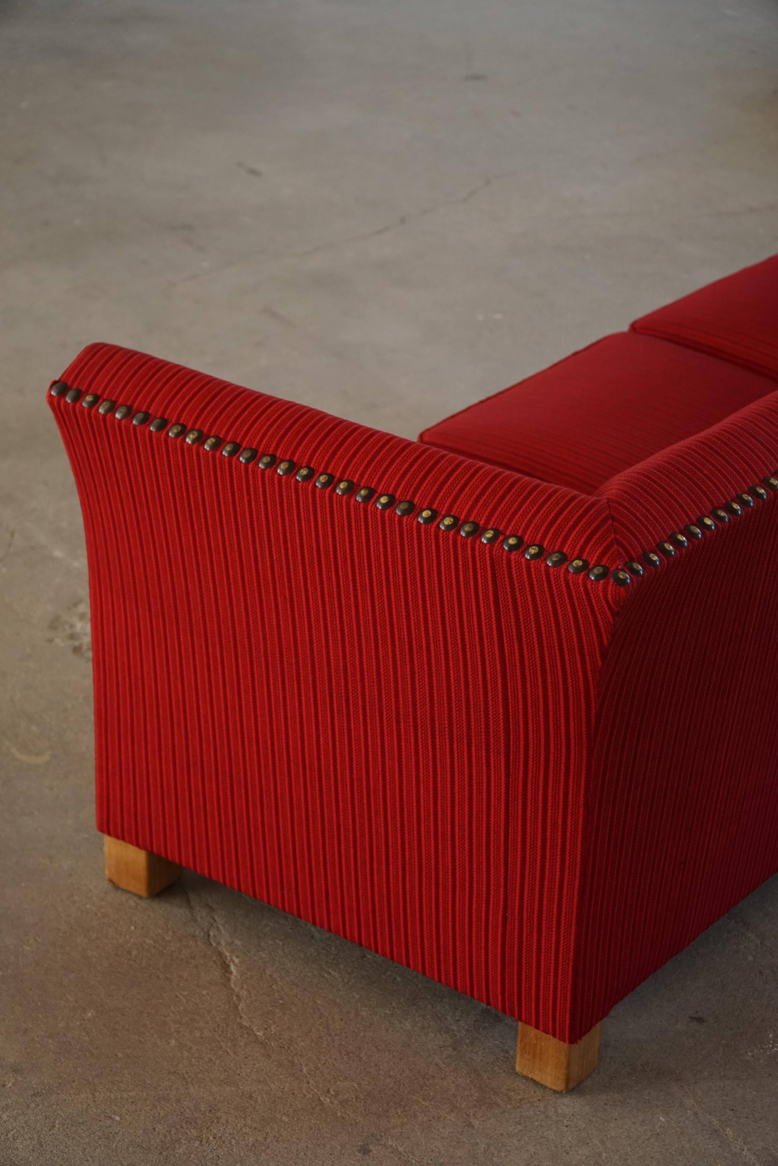 Art Deco three-seater canapé by a Danish cabinetmaker, Flemming Lassen style, 1940s.