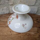 Ancien plat de service compotier sur piédouche en porcelaine de Limoges