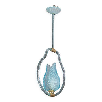 Light Blue Murano Glass Chandelier by Barovier e Toso, 1950s
