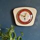 Vintage formica clock silent wall clock "Jaz pale yellow"