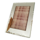 Beveled mirror photo frame to stand, suede back