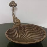 Brass shell wall soap dish, mid-20th century