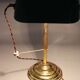 1930s Art Deco Brass  Banker Table Lamp, Czechoslovakia